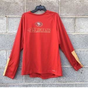 Majestic San Francisco 49ers Shirt Men’s Red Long Sleeve Cool Base Logo X-Large